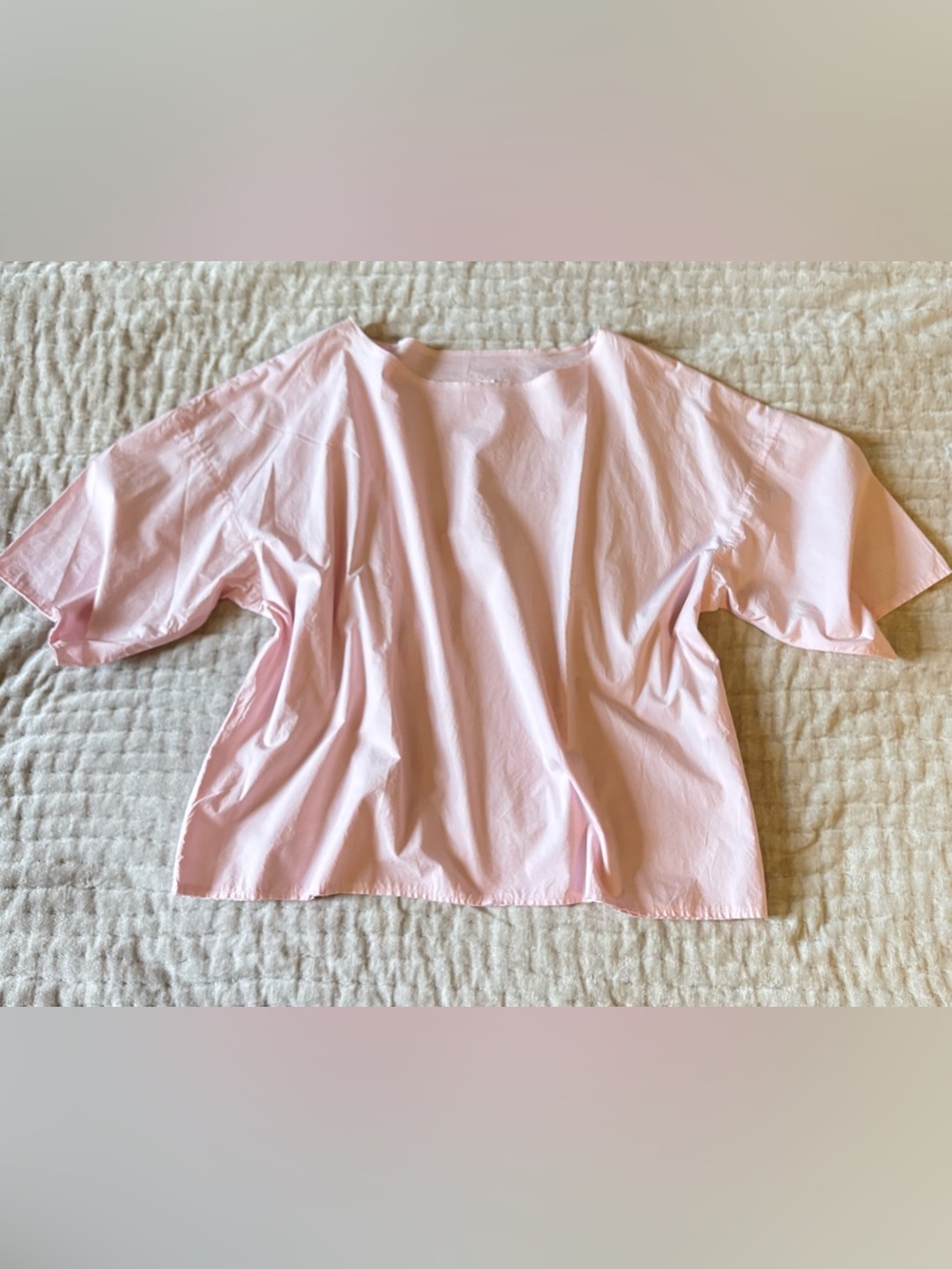 MANUELLE GUIBAL The Zani Top in Pearl Pink Parisian Boxy Blouse Cotton Poplin 0 - Picture 7 of 16